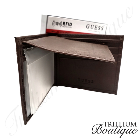 GUESS RFID Protection Brown Wallet & Valet NWT - Picture 5 of 10